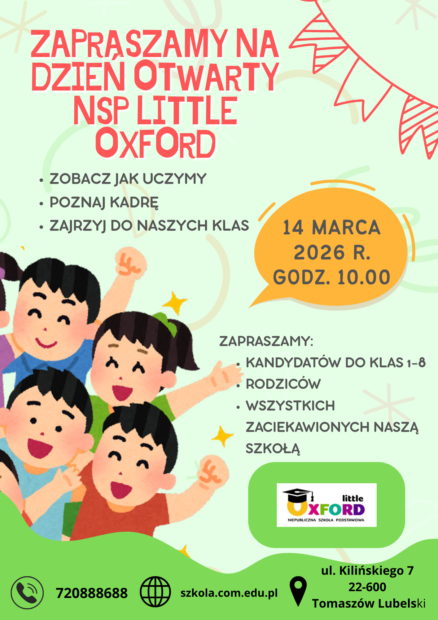 Zapraszamy na dzień otwarty naszej szkoły.